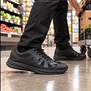 Goodyear Dallas SR Work Shoes Mens 11 Black Slip Resistant Sneakers Vegan